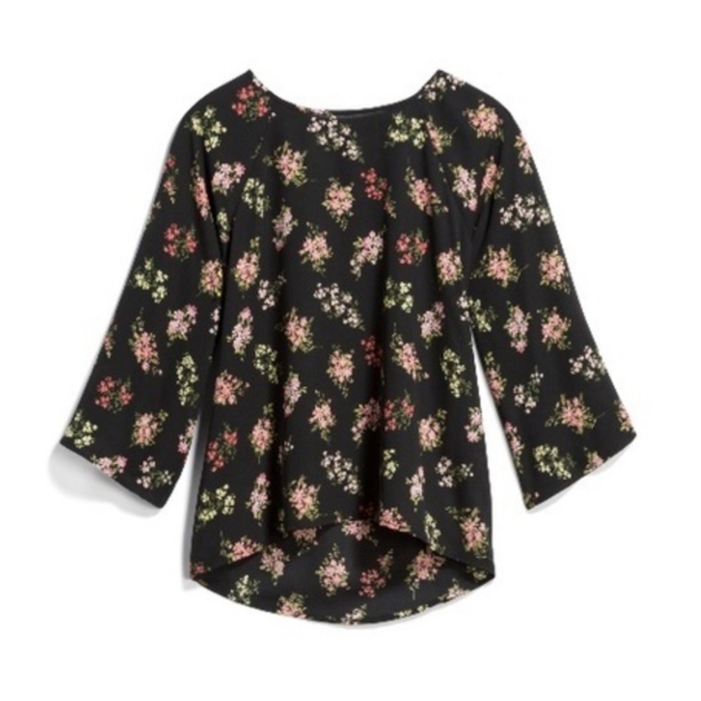 Floral Papermoon Bell Sleeve Top EUC